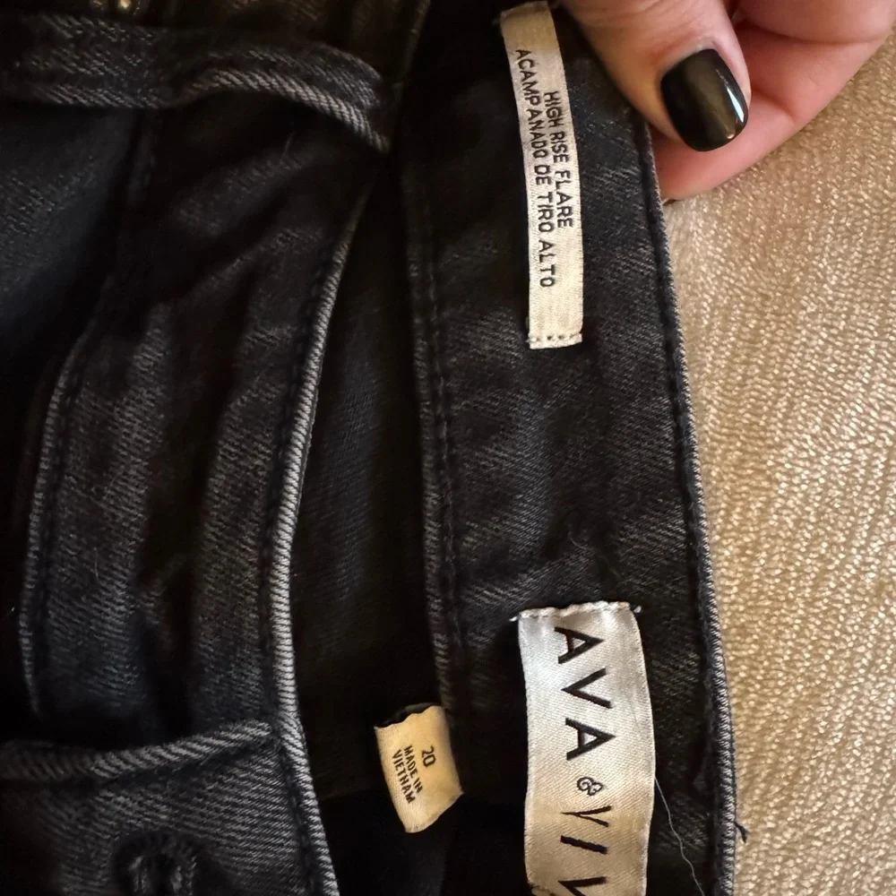 Ava & Viv Washed Black High-Rise Flare Jeans - Picture 6 of 6
